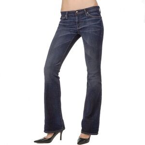 AG Adriano Goldschmied Angel Low-Rise Boot Cut Jeans in Dark Blue